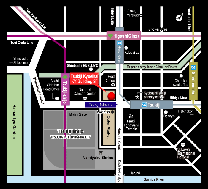 Tsukiji Access Map